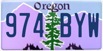 OR license plate 974BYW