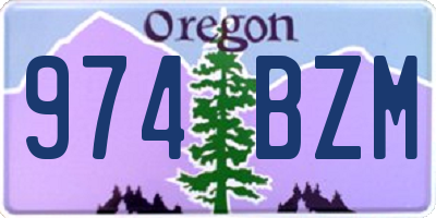 OR license plate 974BZM