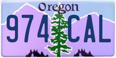 OR license plate 974CAL