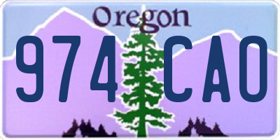 OR license plate 974CAO