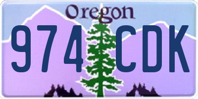 OR license plate 974CDK