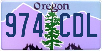 OR license plate 974CDL