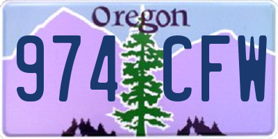 OR license plate 974CFW