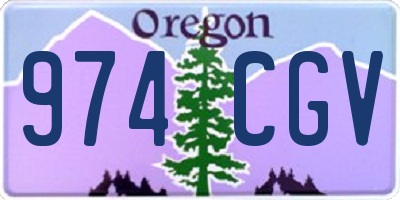 OR license plate 974CGV