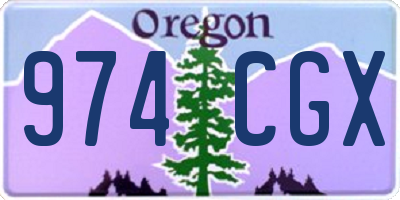 OR license plate 974CGX