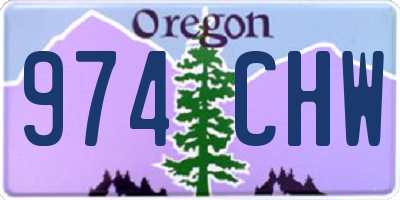 OR license plate 974CHW