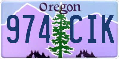OR license plate 974CIK