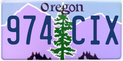 OR license plate 974CIX