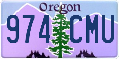 OR license plate 974CMU