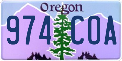 OR license plate 974COA