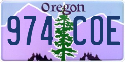 OR license plate 974COE