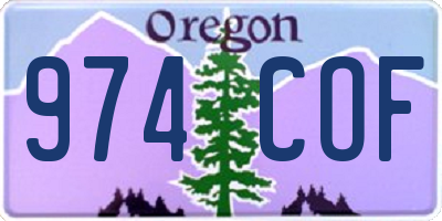 OR license plate 974COF