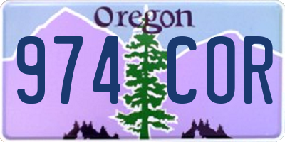OR license plate 974COR