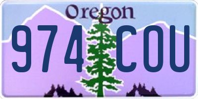 OR license plate 974COU