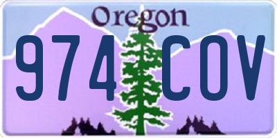 OR license plate 974COV