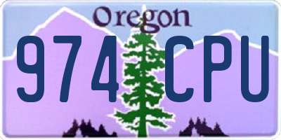 OR license plate 974CPU