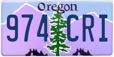OR license plate 974CRI