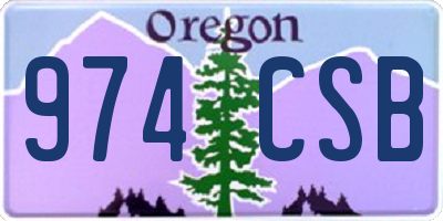 OR license plate 974CSB