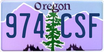 OR license plate 974CSF