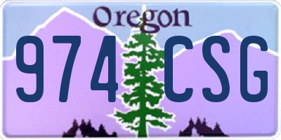 OR license plate 974CSG