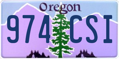 OR license plate 974CSI