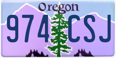 OR license plate 974CSJ