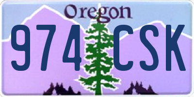 OR license plate 974CSK