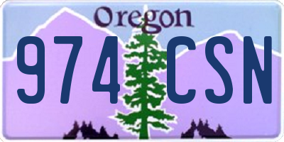 OR license plate 974CSN