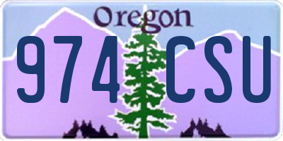 OR license plate 974CSU