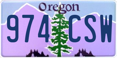 OR license plate 974CSW