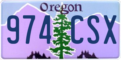 OR license plate 974CSX
