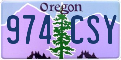 OR license plate 974CSY