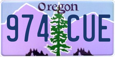 OR license plate 974CUE