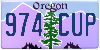 OR license plate 974CUP
