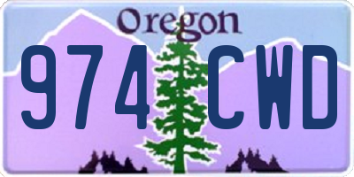 OR license plate 974CWD