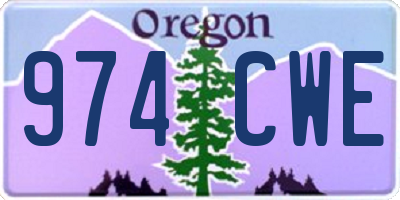 OR license plate 974CWE