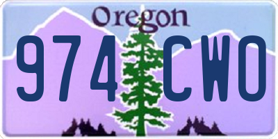 OR license plate 974CWO