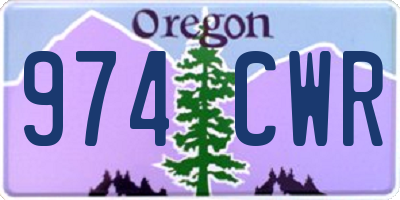 OR license plate 974CWR