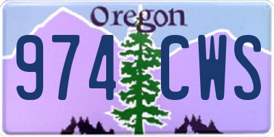 OR license plate 974CWS