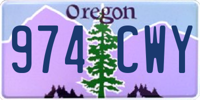 OR license plate 974CWY