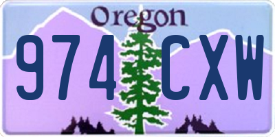 OR license plate 974CXW