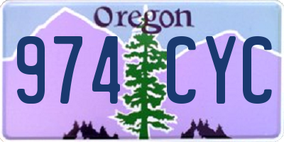 OR license plate 974CYC