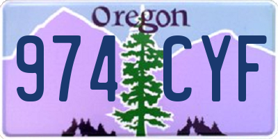 OR license plate 974CYF