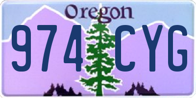 OR license plate 974CYG