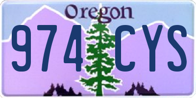 OR license plate 974CYS