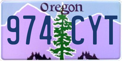 OR license plate 974CYT