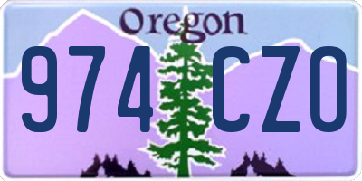 OR license plate 974CZO