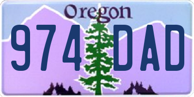 OR license plate 974DAD