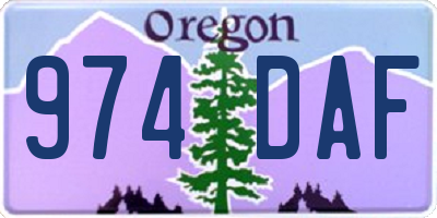 OR license plate 974DAF