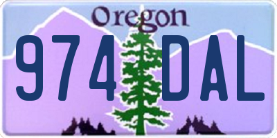 OR license plate 974DAL